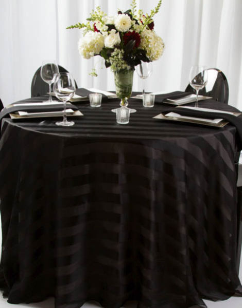 Satin Stripe Something Borrowed Party Rentals Burlington Graham Elon Mebane Hillsborough 